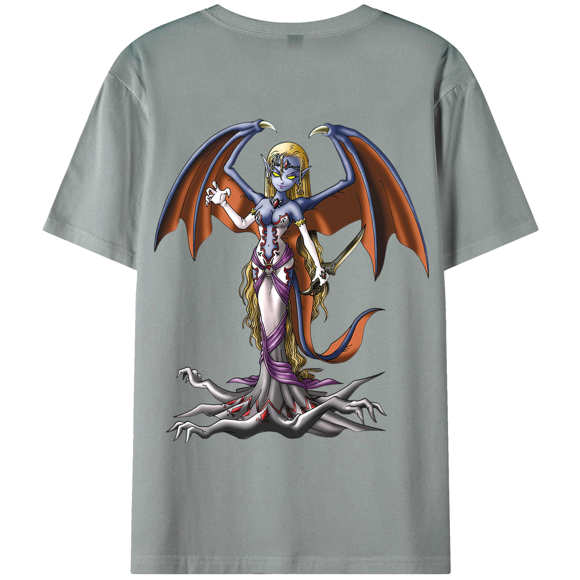 （画像用） ドラゴンクエスト Doragon Kuesuto Dragon Quest 綿100％ メンズ半袖Tシャツ（バックプリント） 通気性